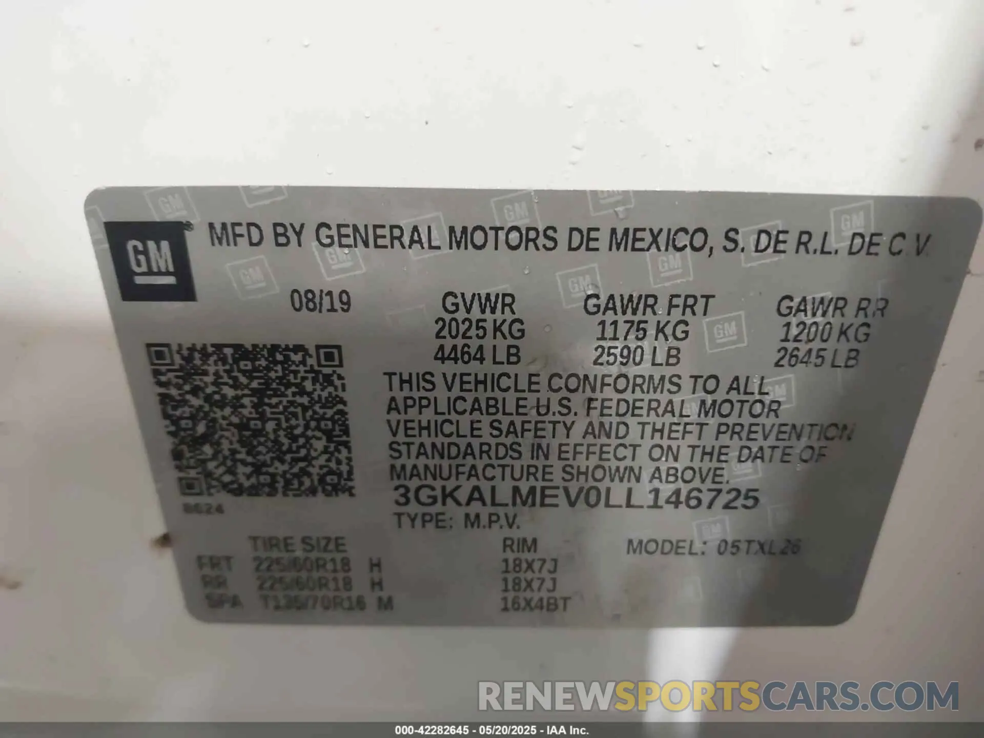 9 Photograph of a damaged car 3GKALMEV0LL146725 GMC TERRAIN 2020