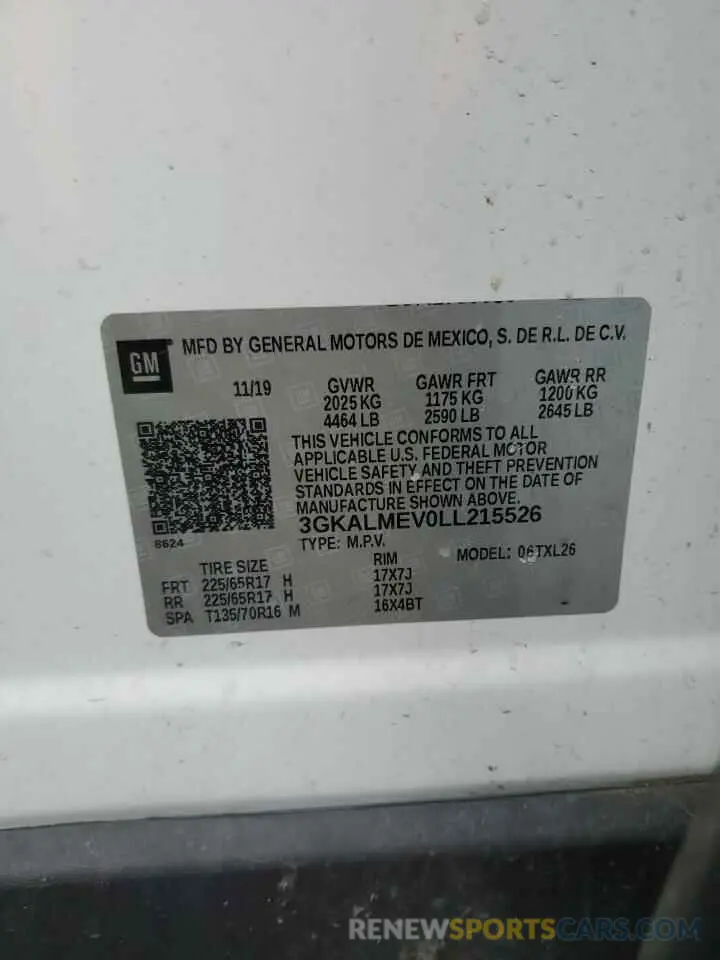 13 Photograph of a damaged car 3GKALMEV0LL215526 GMC TERRAIN 2020