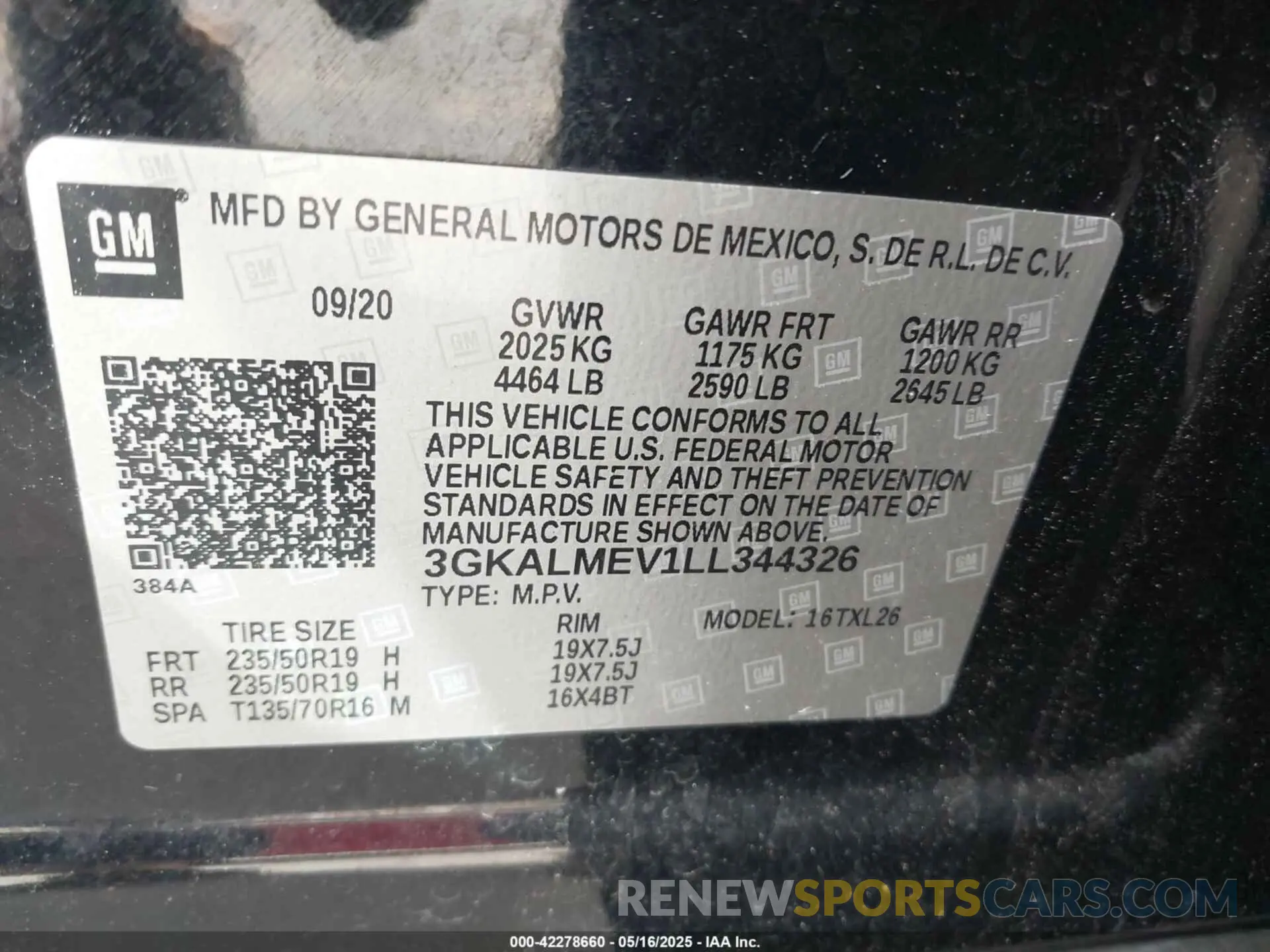 9 Photograph of a damaged car 3GKALMEV1LL344326 GMC TERRAIN 2020