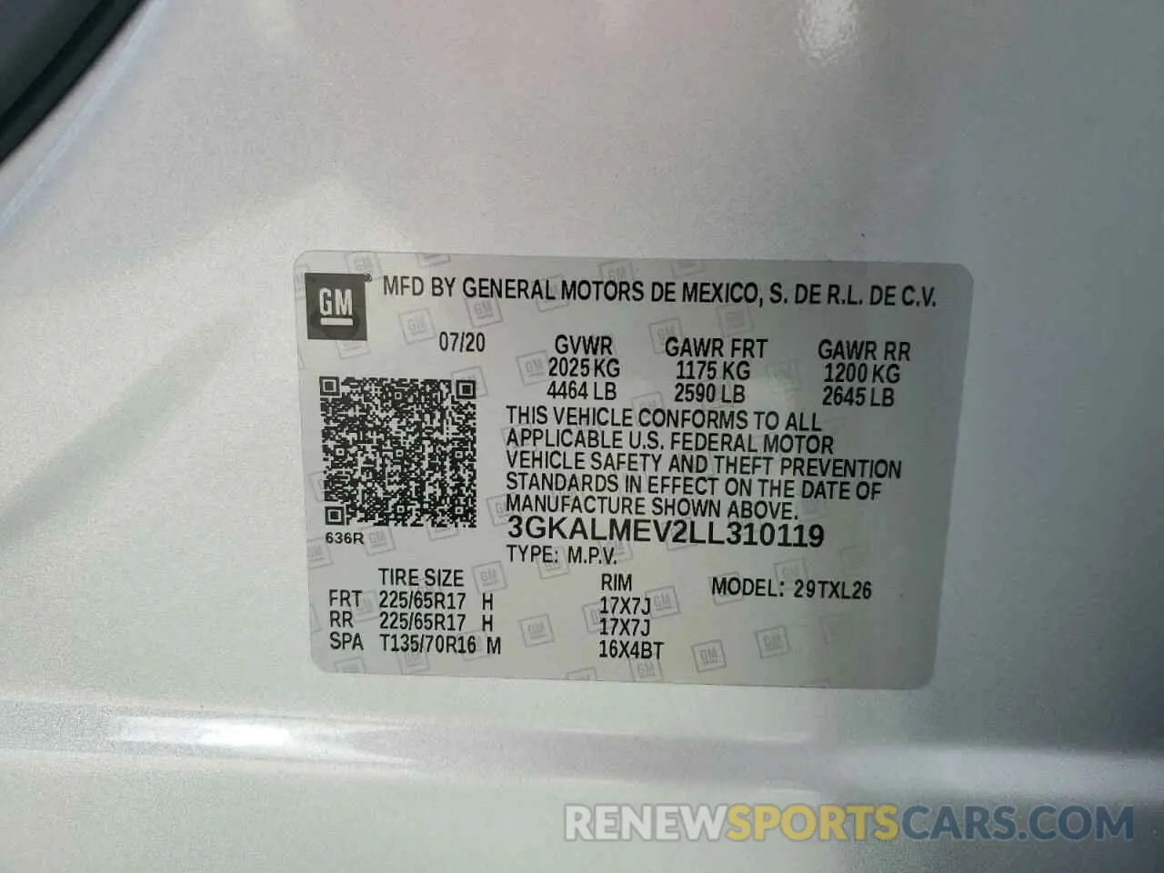 13 Photograph of a damaged car 3GKALMEV2LL310119 GMC TERRAIN 2020