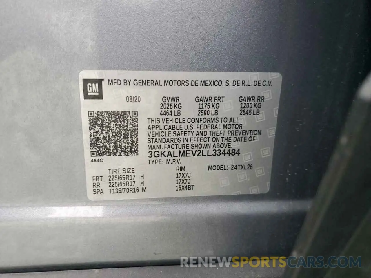 14 Photograph of a damaged car 3GKALMEV2LL334484 GMC TERRAIN 2020