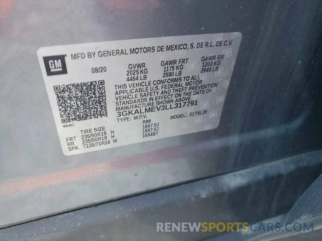 13 Photograph of a damaged car 3GKALMEV3LL317791 GMC TERRAIN 2020