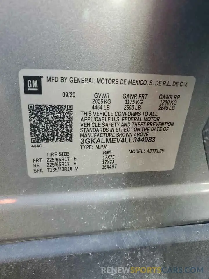 14 Photograph of a damaged car 3GKALMEV4LL344983 GMC TERRAIN 2020
