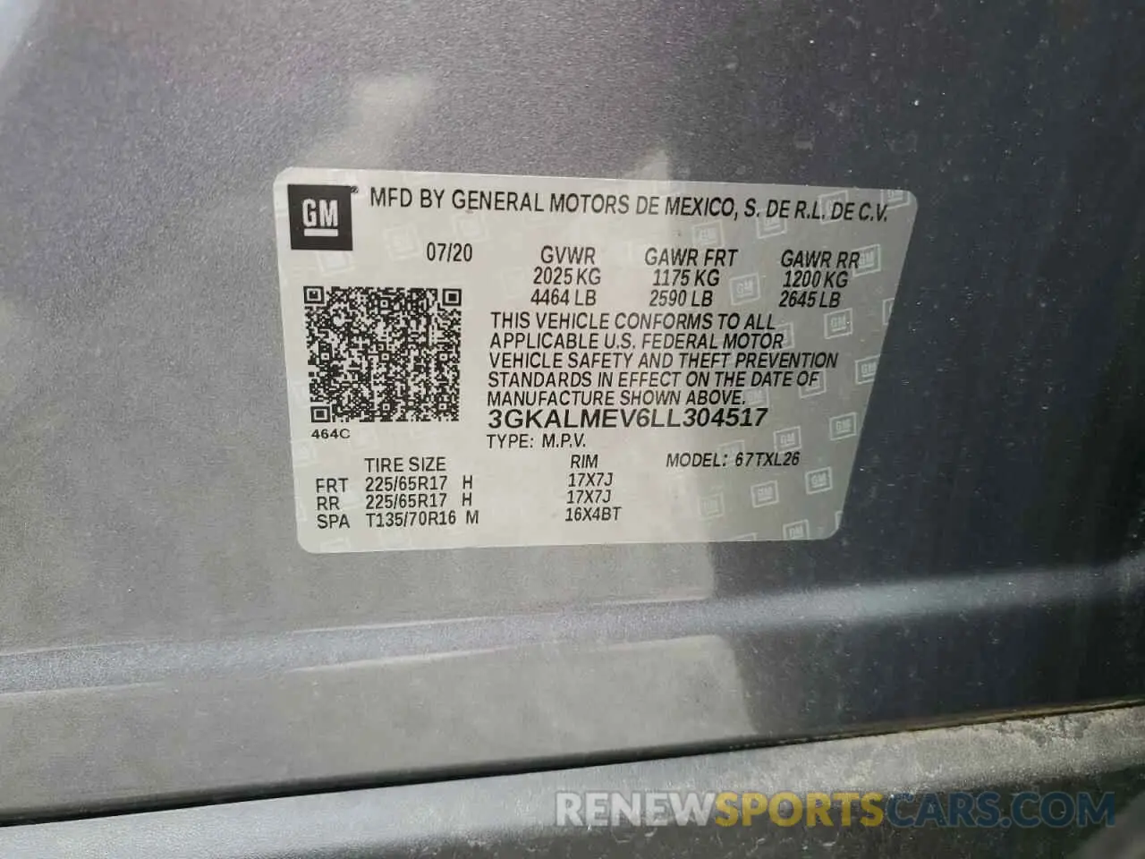 15 Photograph of a damaged car 3GKALMEV6LL304517 GMC TERRAIN 2020