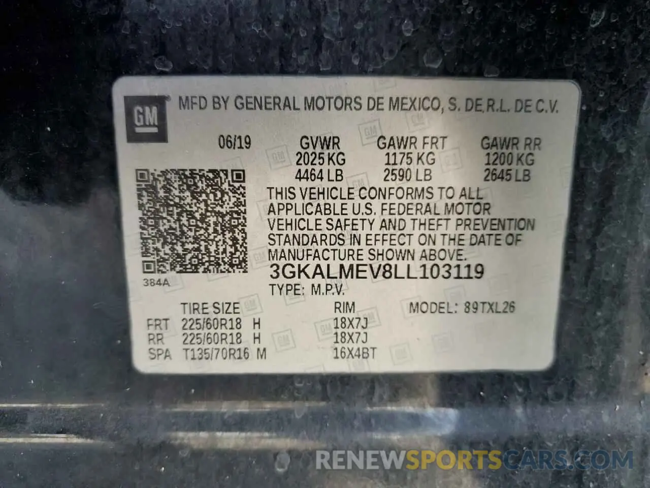 13 Photograph of a damaged car 3GKALMEV8LL103119 GMC TERRAIN 2020