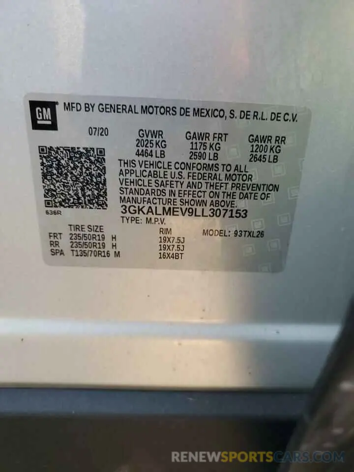 13 Photograph of a damaged car 3GKALMEV9LL307153 GMC TERRAIN 2020