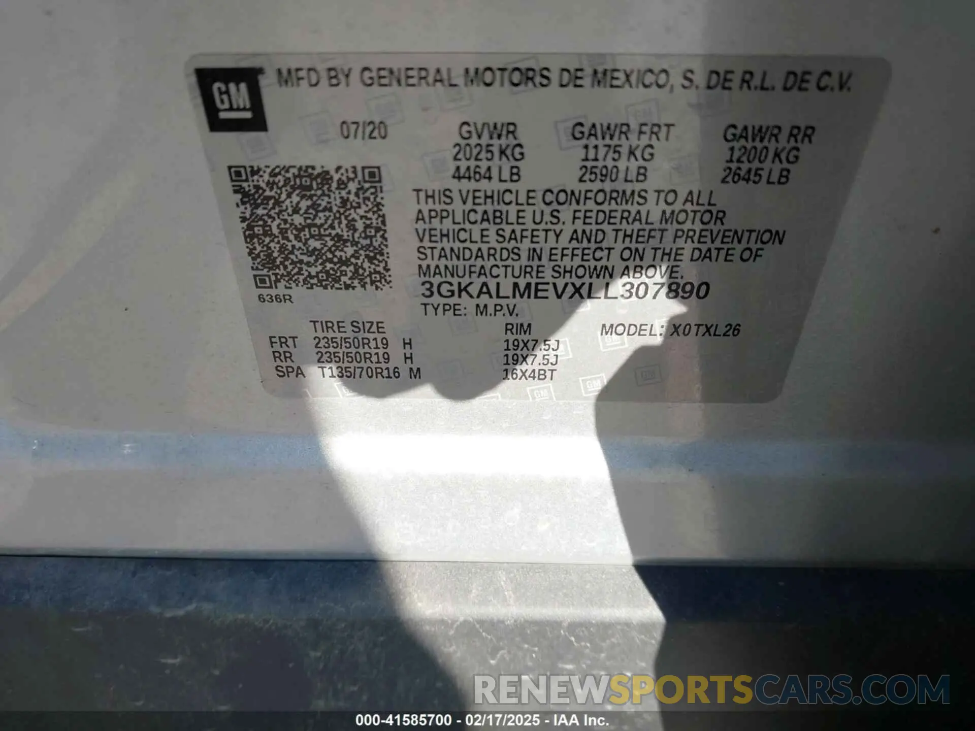9 Photograph of a damaged car 3GKALMEVXLL307890 GMC TERRAIN 2020