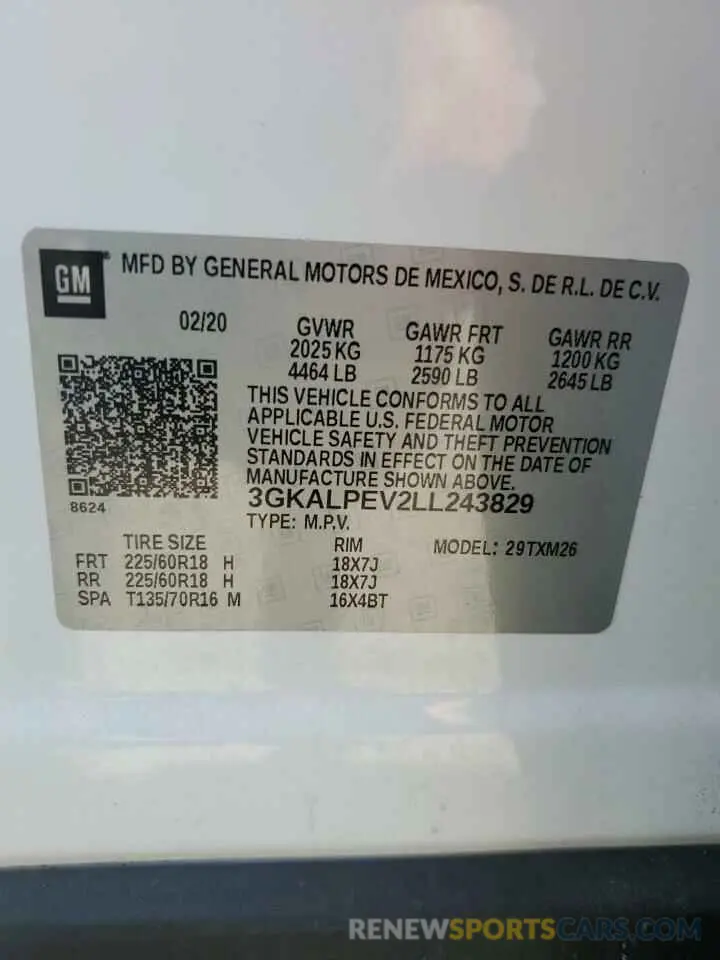13 Photograph of a damaged car 3GKALPEV2LL243829 GMC TERRAIN 2020