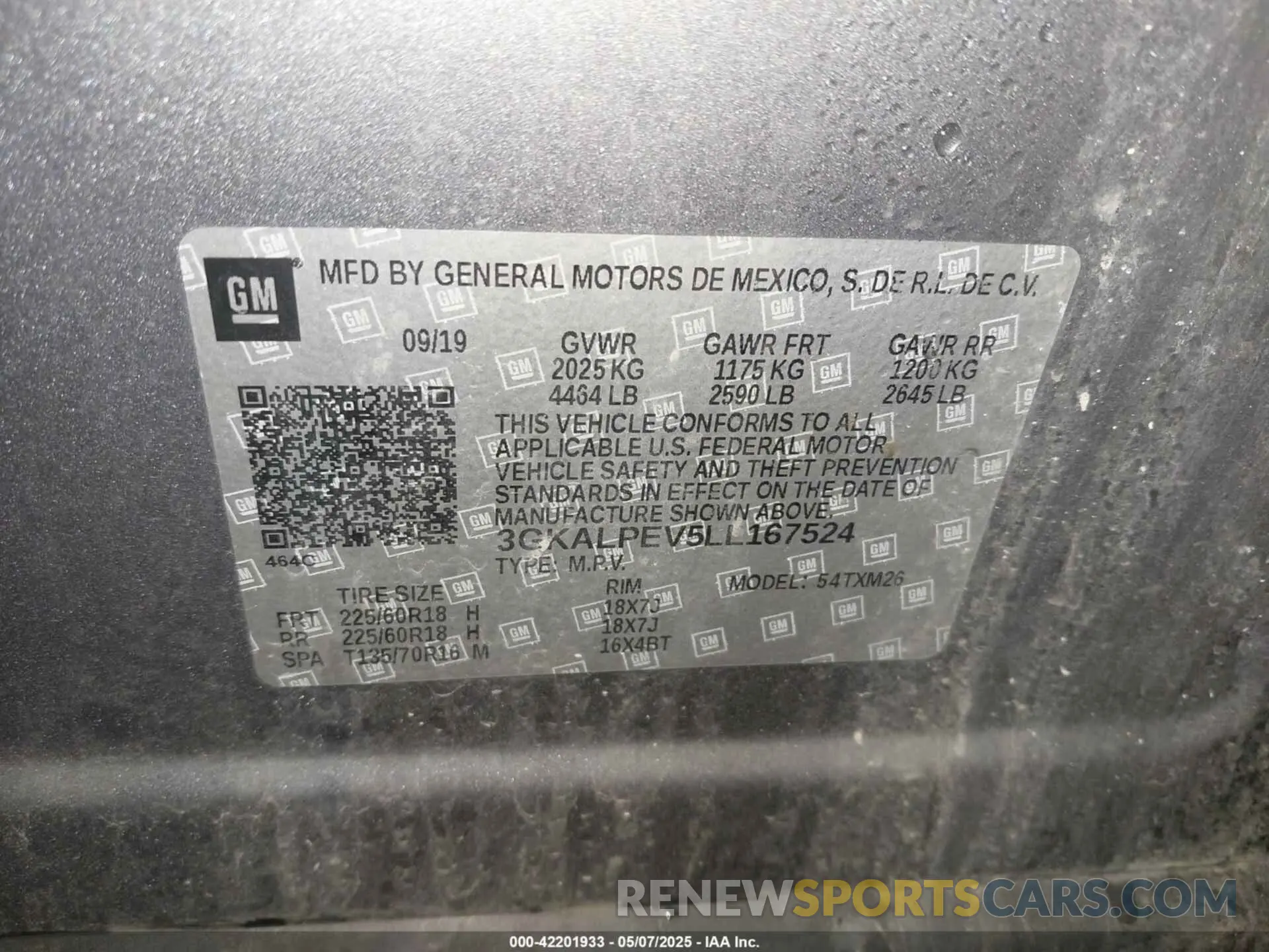 9 Photograph of a damaged car 3GKALPEV5LL167524 GMC TERRAIN 2020