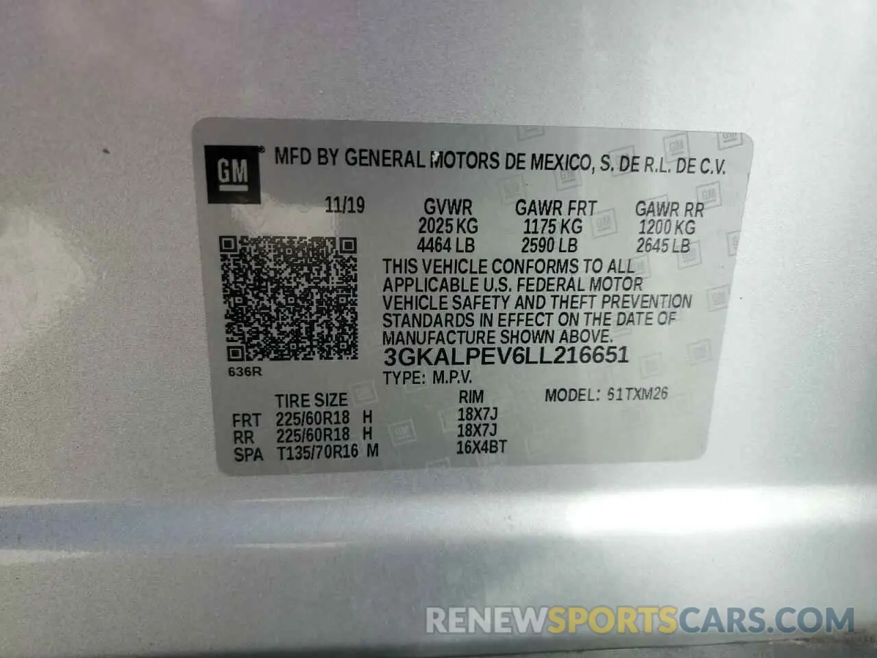 14 Photograph of a damaged car 3GKALPEV6LL216651 GMC TERRAIN 2020