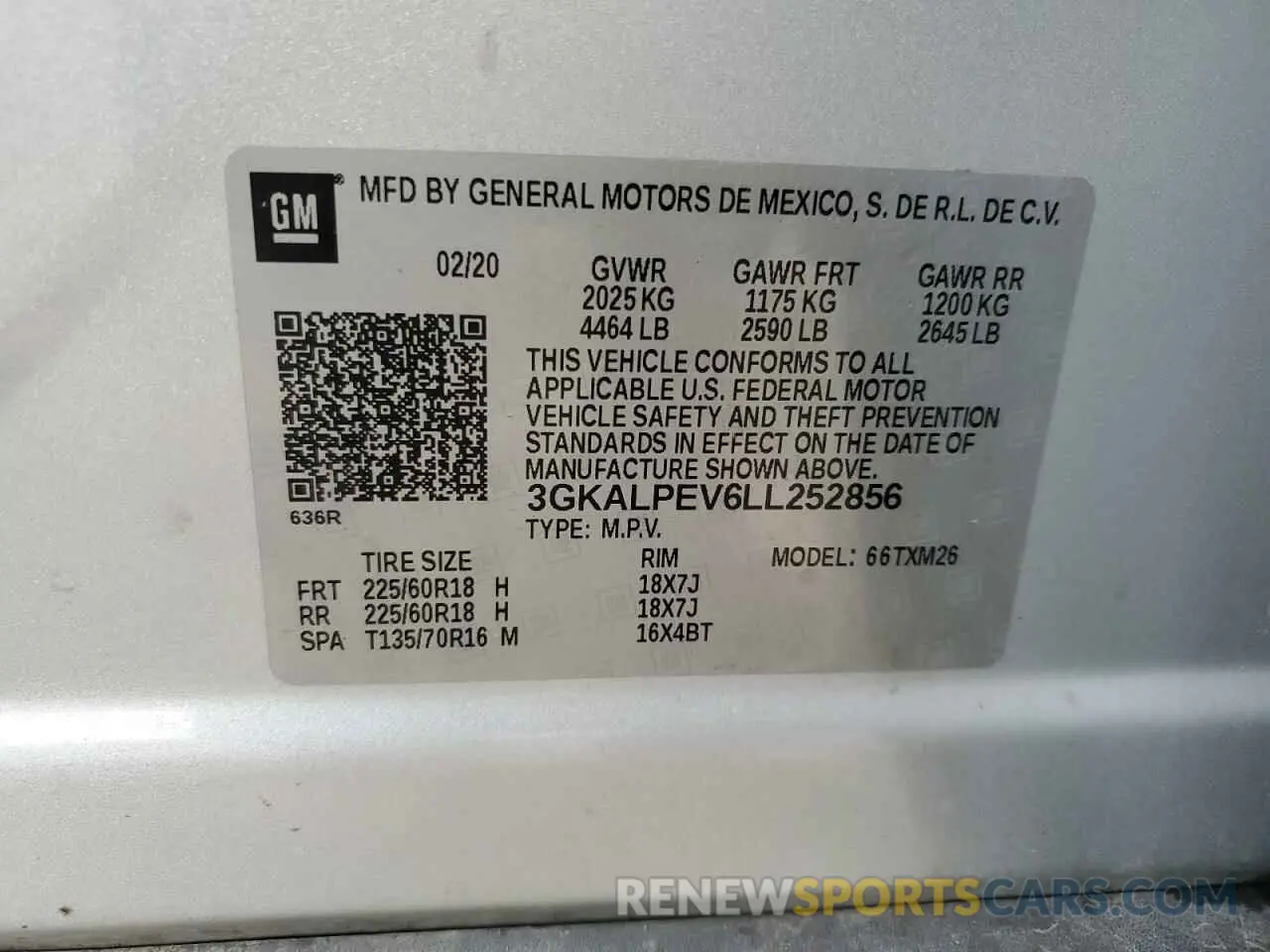 15 Photograph of a damaged car 3GKALPEV6LL252856 GMC TERRAIN 2020
