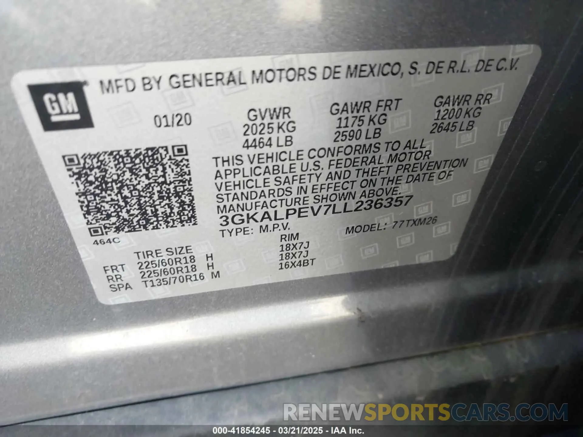 9 Photograph of a damaged car 3GKALPEV7LL236357 GMC TERRAIN 2020