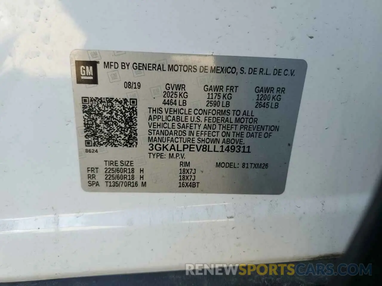 15 Photograph of a damaged car 3GKALPEV8LL149311 GMC TERRAIN 2020