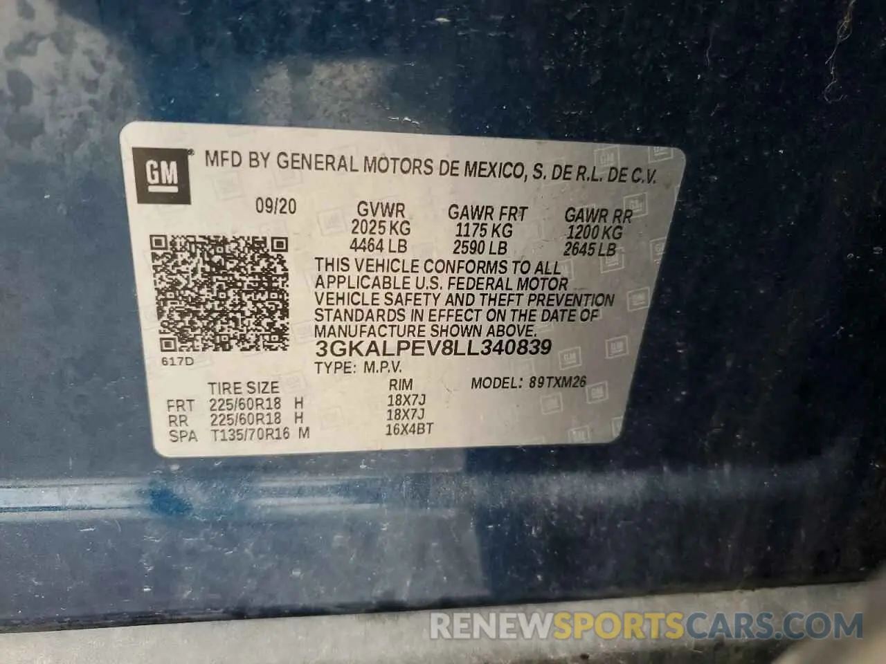 14 Photograph of a damaged car 3GKALPEV8LL340839 GMC TERRAIN 2020