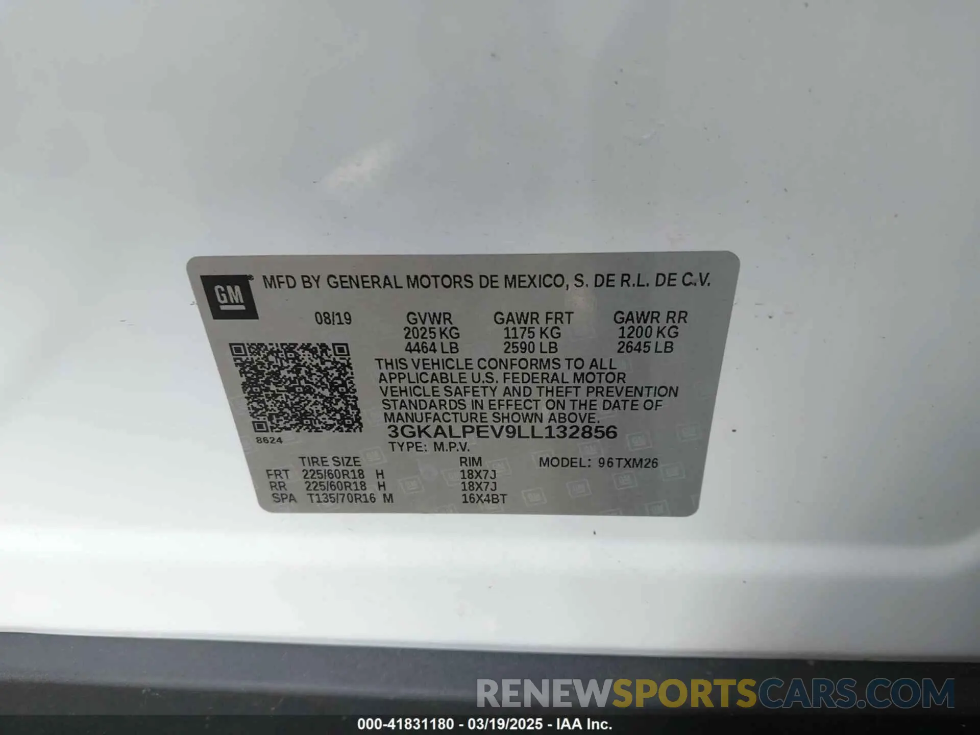9 Photograph of a damaged car 3GKALPEV9LL132856 GMC TERRAIN 2020