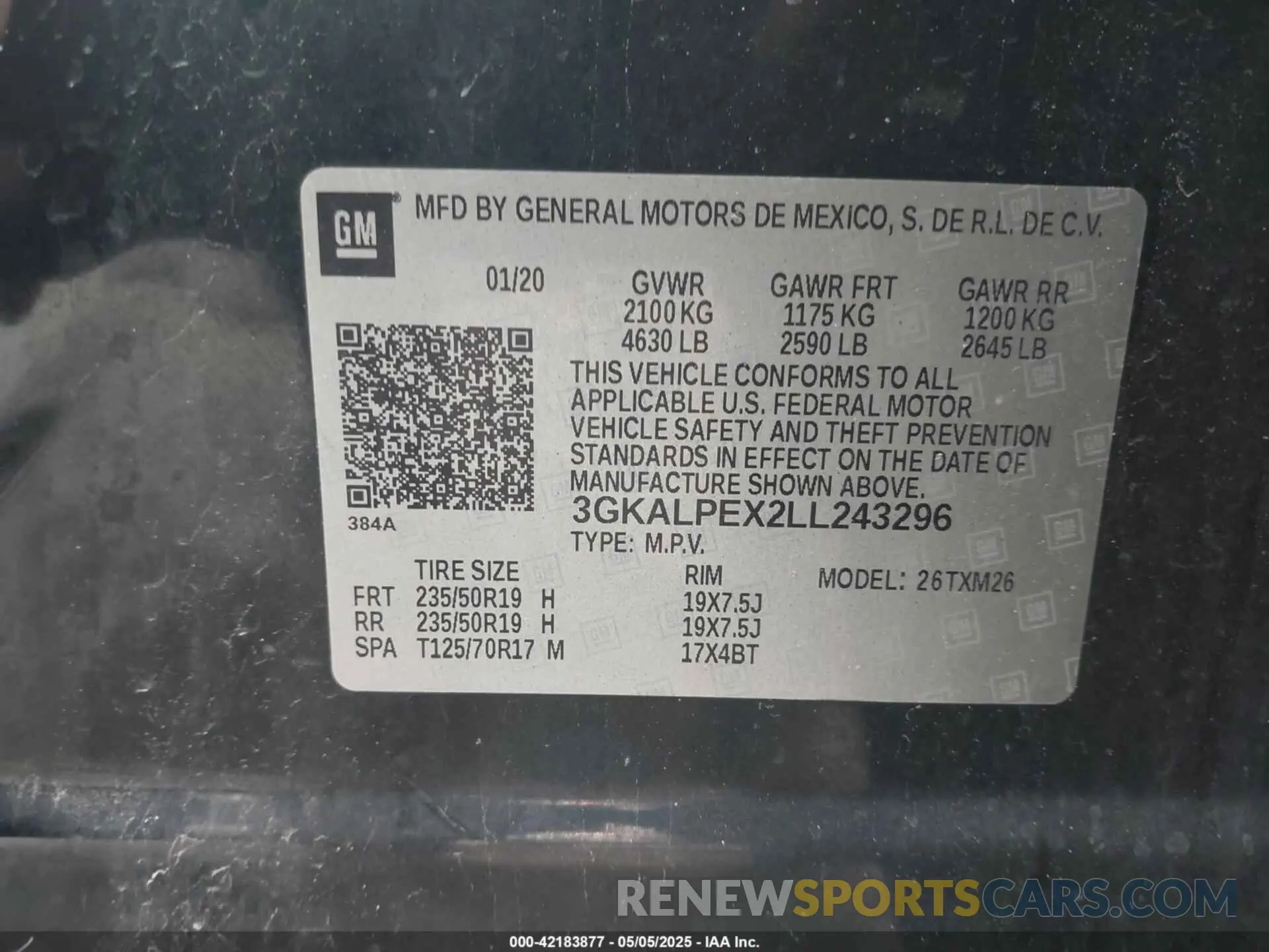 9 Photograph of a damaged car 3GKALPEX2LL243296 GMC TERRAIN 2020