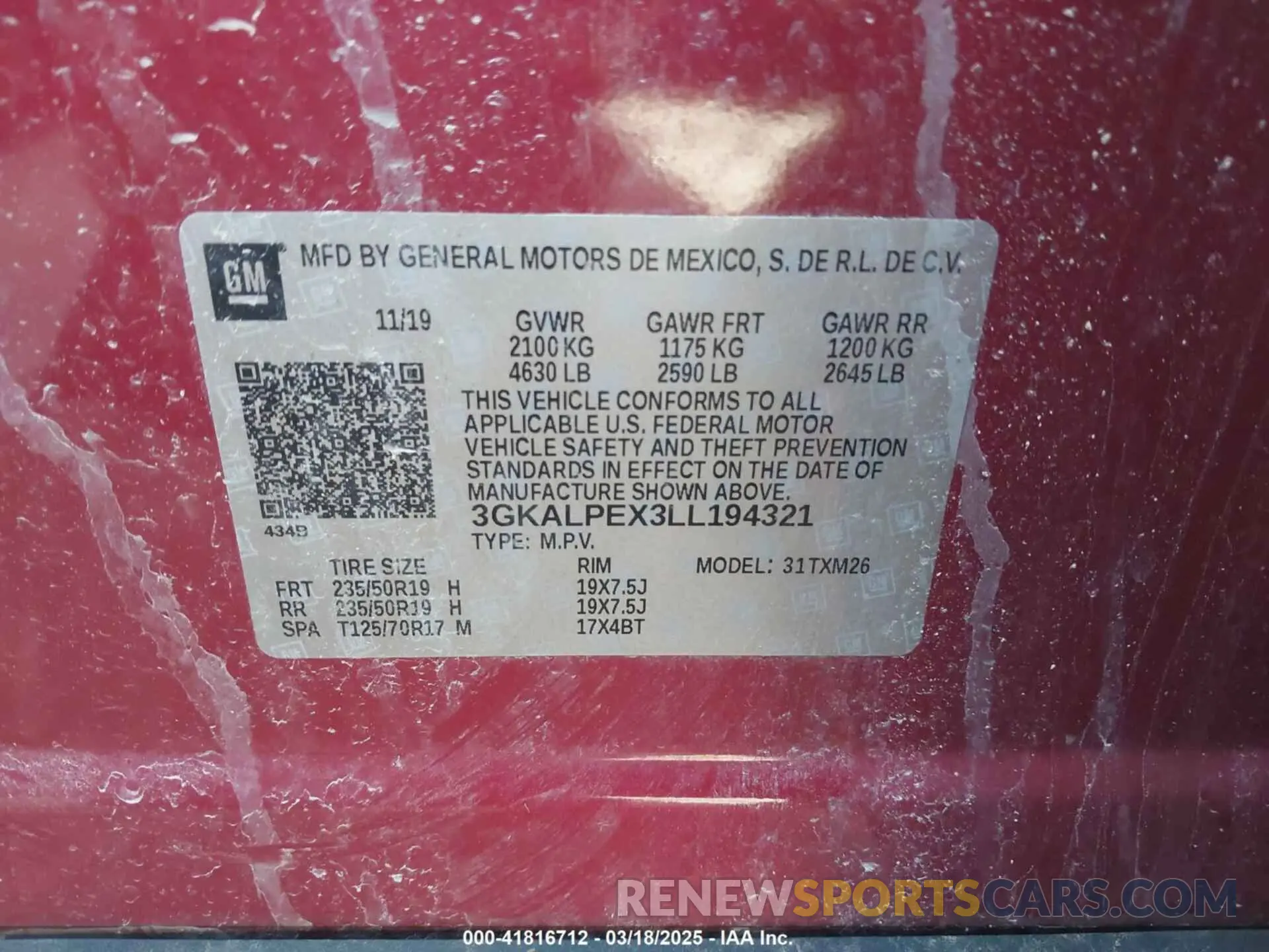 9 Photograph of a damaged car 3GKALPEX3LL194321 GMC TERRAIN 2020