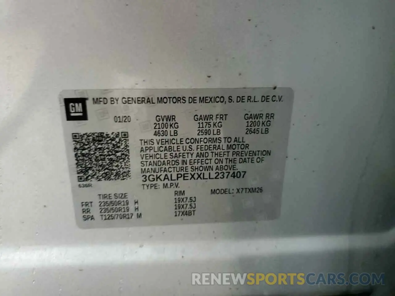 12 Photograph of a damaged car 3GKALPEXXLL237407 GMC TERRAIN 2020