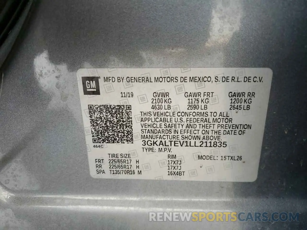 15 Photograph of a damaged car 3GKALTEV1LL211835 GMC TERRAIN 2020