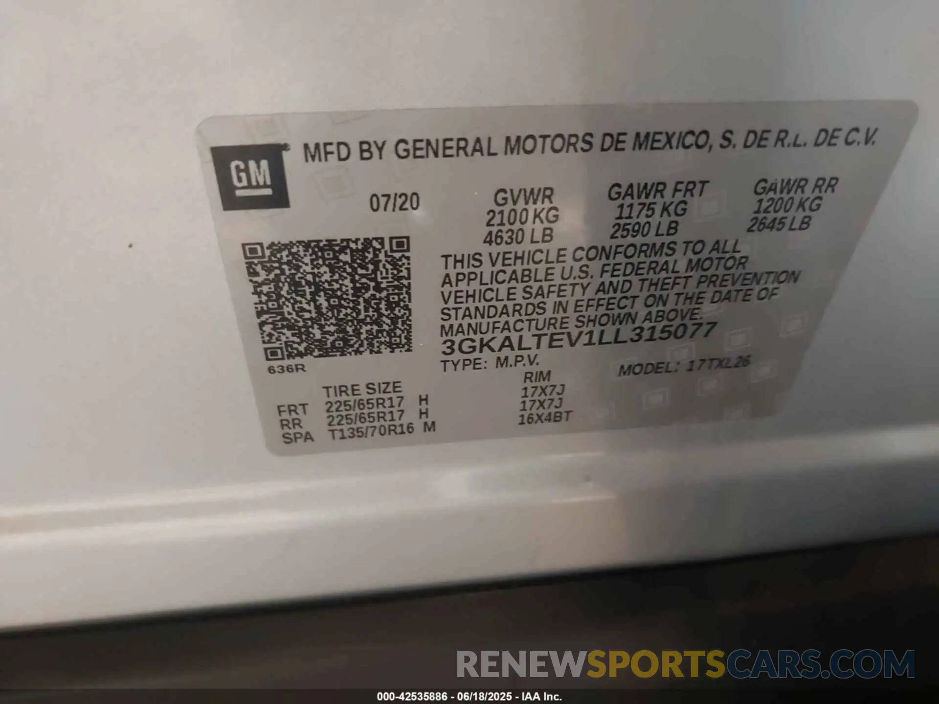 9 Photograph of a damaged car 3GKALTEV1LL315077 GMC TERRAIN 2020