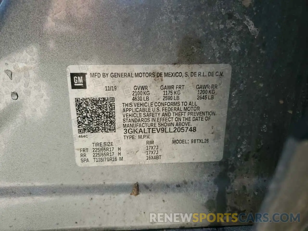 13 Photograph of a damaged car 3GKALTEV9LL205748 GMC TERRAIN 2020