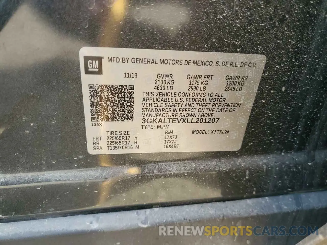 13 Photograph of a damaged car 3GKALTEVXLL201207 GMC TERRAIN 2020