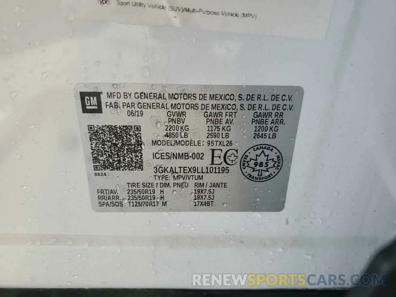 13 Photograph of a damaged car 3GKALTEX9LL101195 GMC TERRAIN 2020