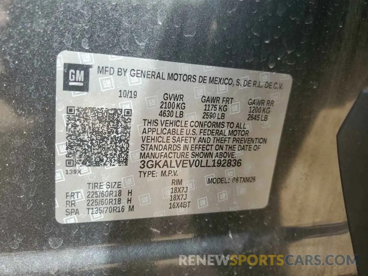 13 Photograph of a damaged car 3GKALVEV0LL192836 GMC TERRAIN 2020