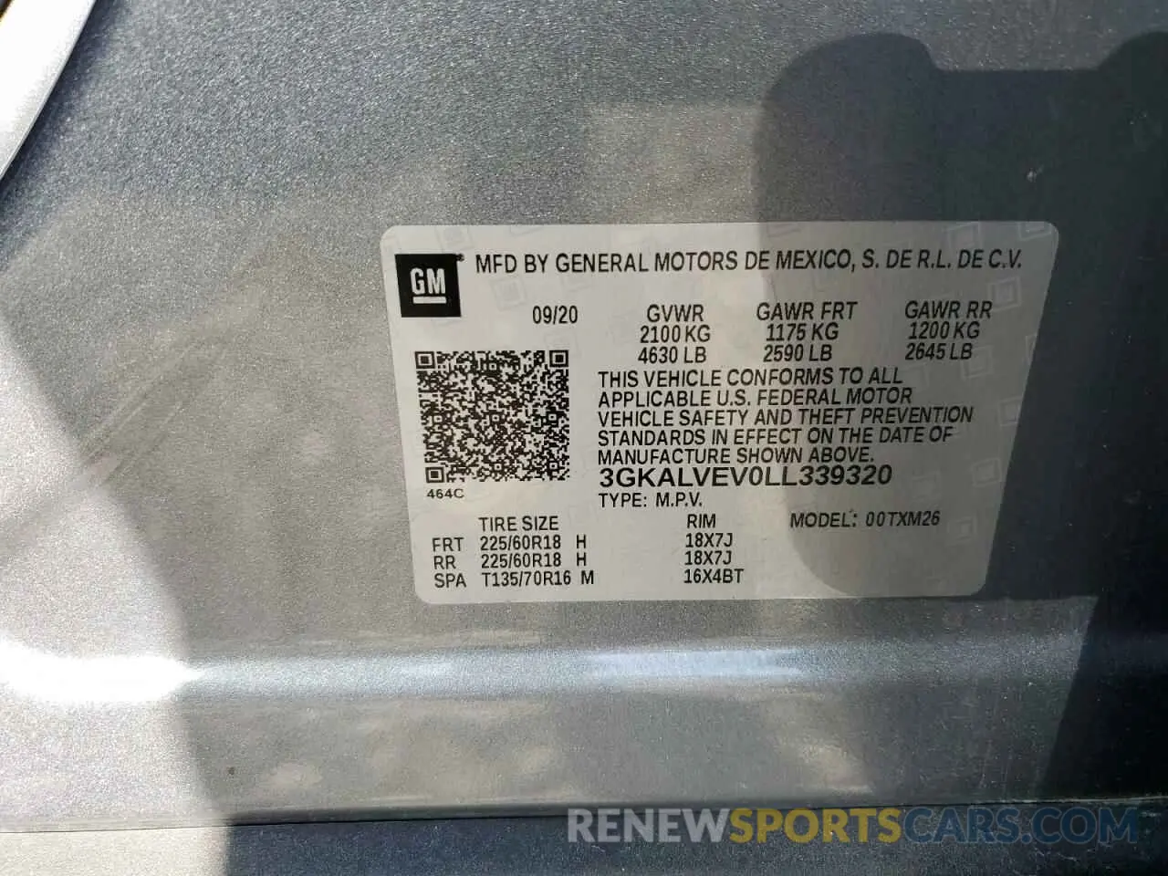 13 Photograph of a damaged car 3GKALVEV0LL339320 GMC TERRAIN 2020