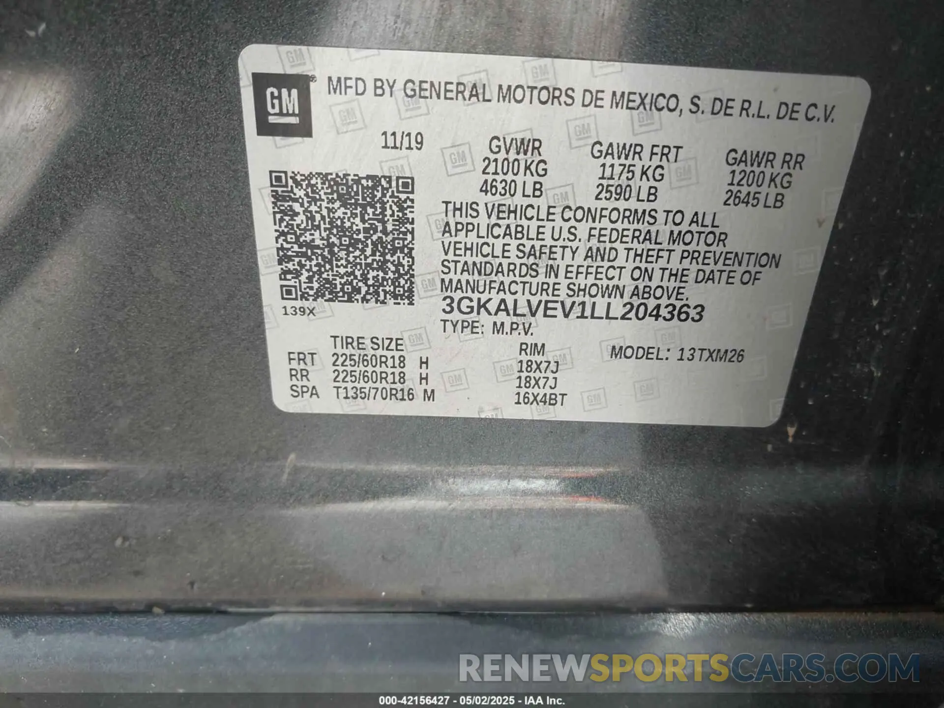 9 Photograph of a damaged car 3GKALVEV1LL204363 GMC TERRAIN 2020