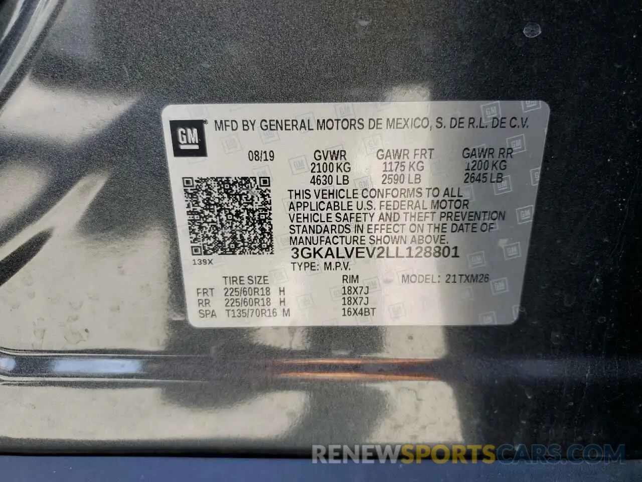 13 Photograph of a damaged car 3GKALVEV2LL128801 GMC TERRAIN 2020