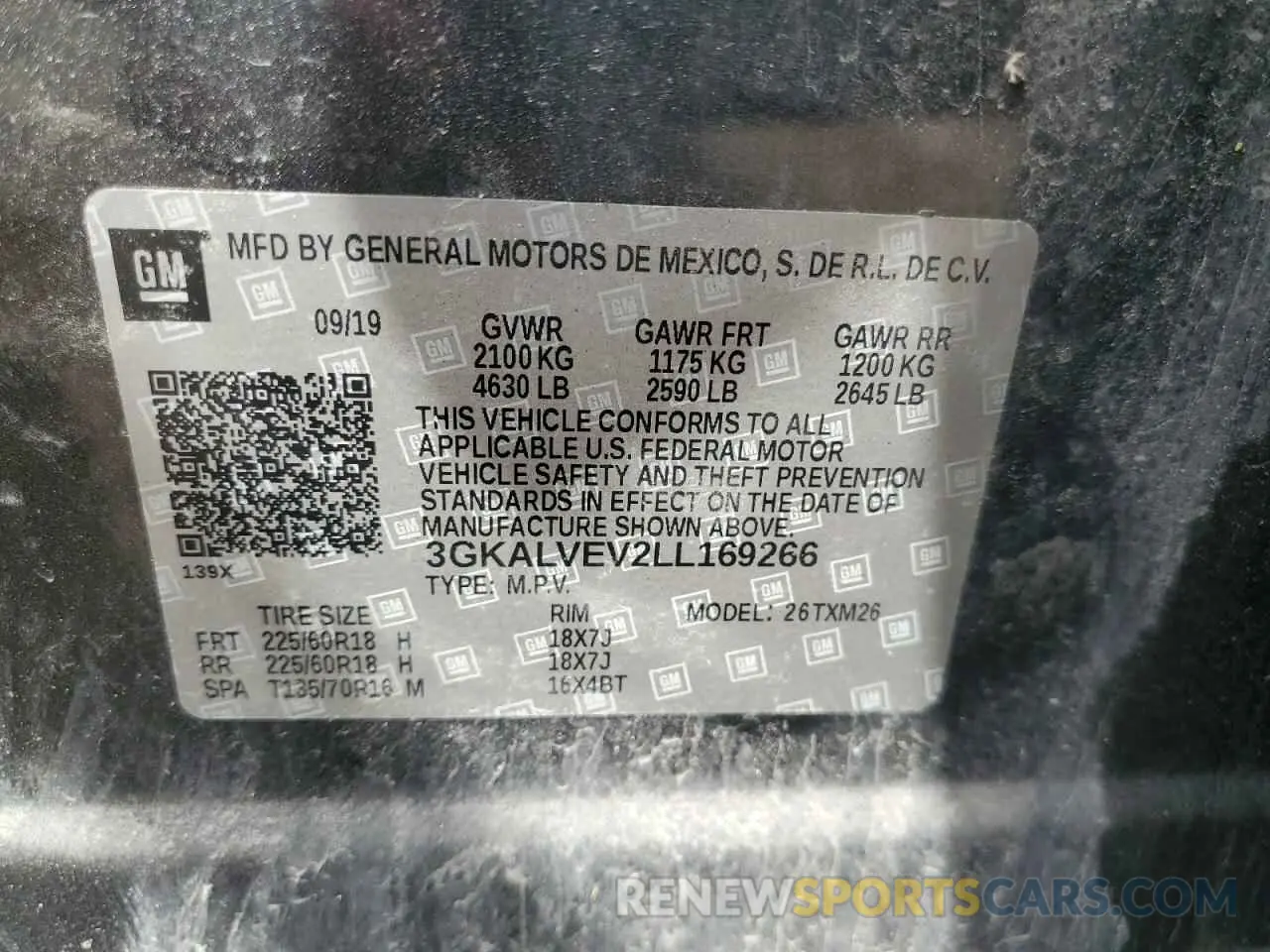 13 Photograph of a damaged car 3GKALVEV2LL169266 GMC TERRAIN 2020