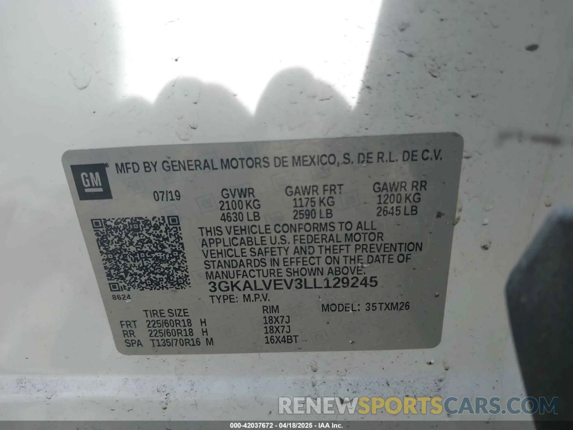 9 Photograph of a damaged car 3GKALVEV3LL129245 GMC TERRAIN 2020