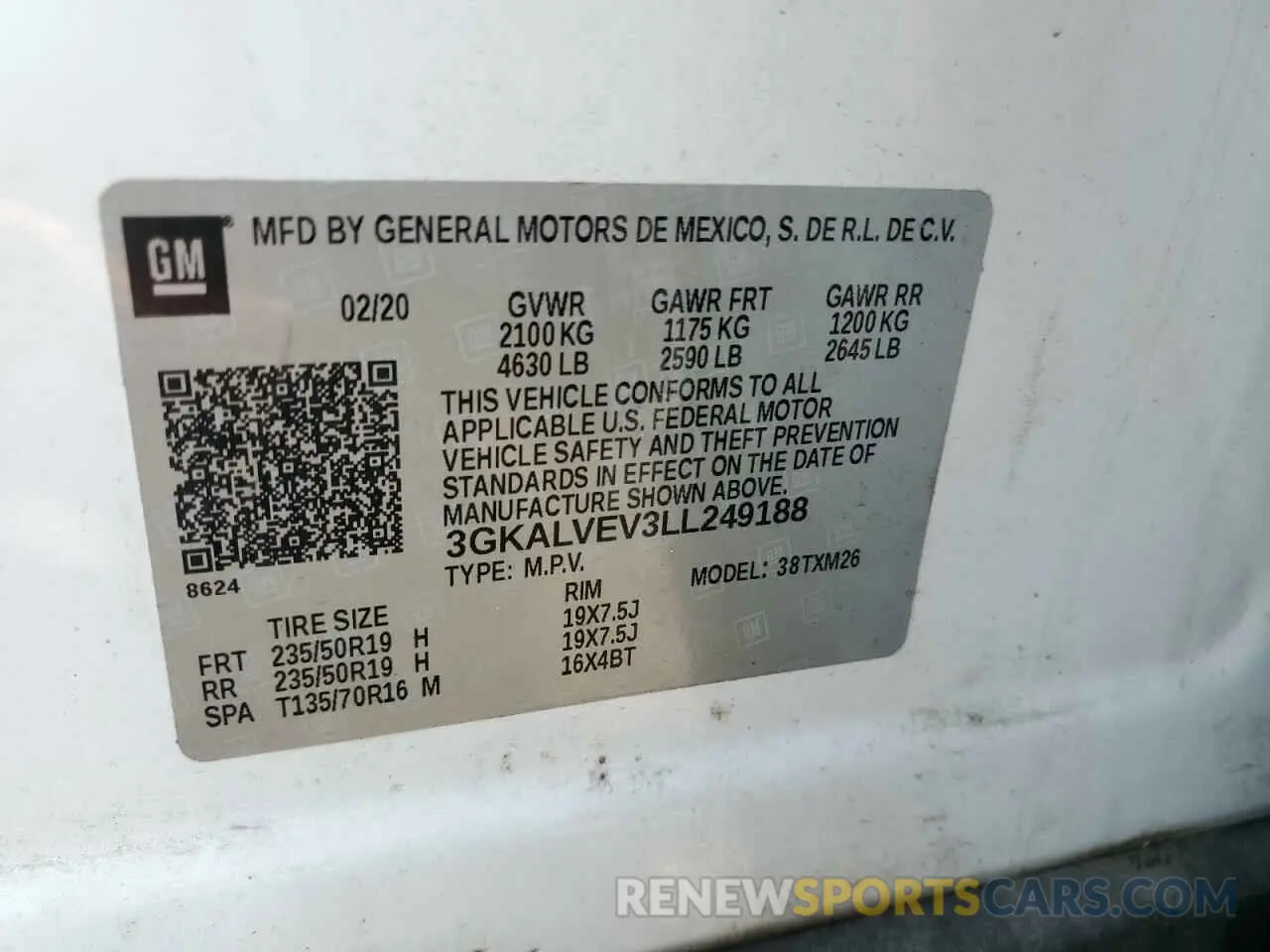 14 Photograph of a damaged car 3GKALVEV3LL249188 GMC TERRAIN 2020