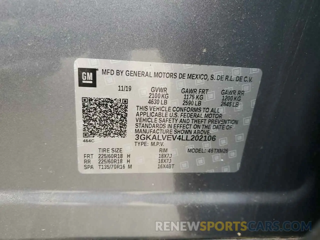 14 Photograph of a damaged car 3GKALVEV4LL202106 GMC TERRAIN 2020