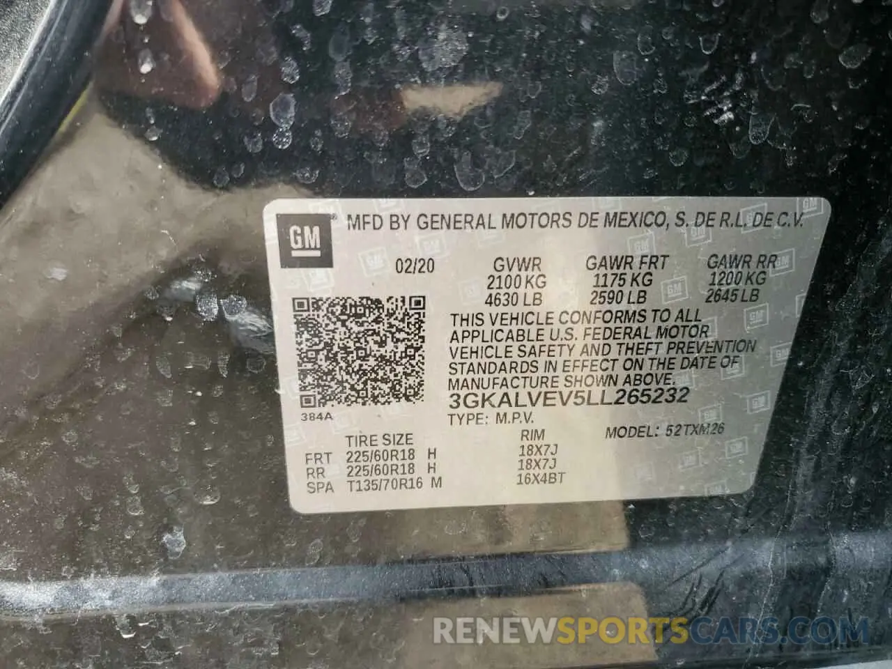 14 Photograph of a damaged car 3GKALVEV5LL265232 GMC TERRAIN 2020