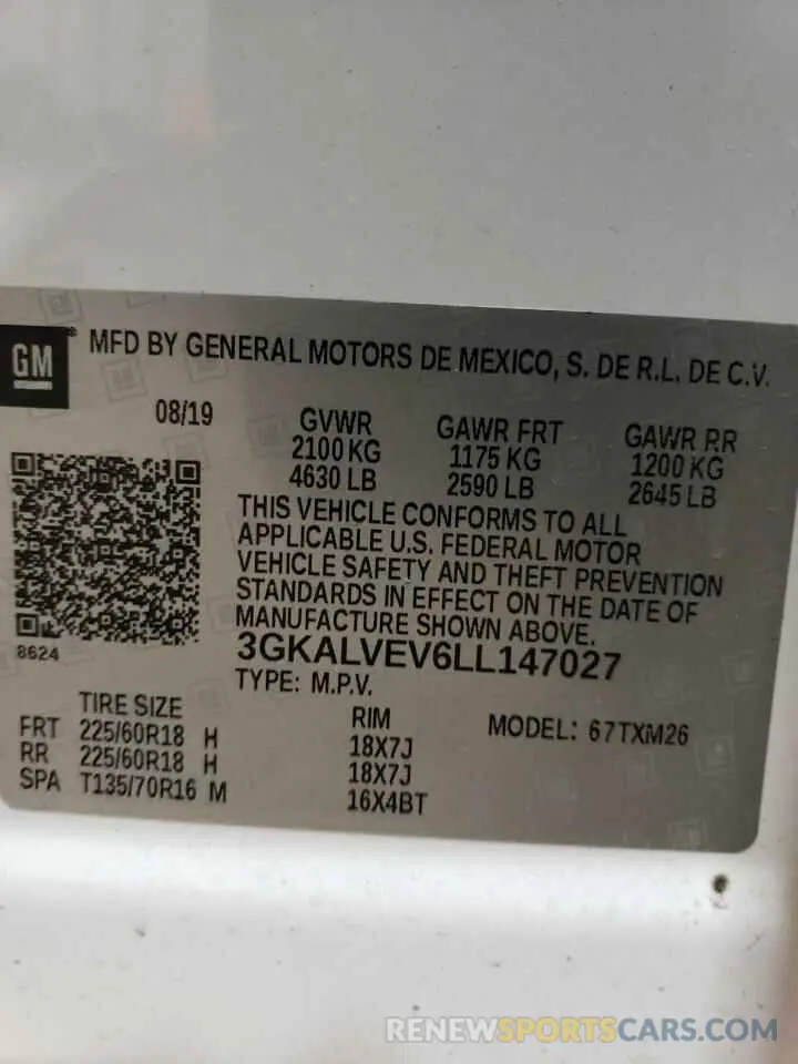 13 Photograph of a damaged car 3GKALVEV6LL147027 GMC TERRAIN 2020