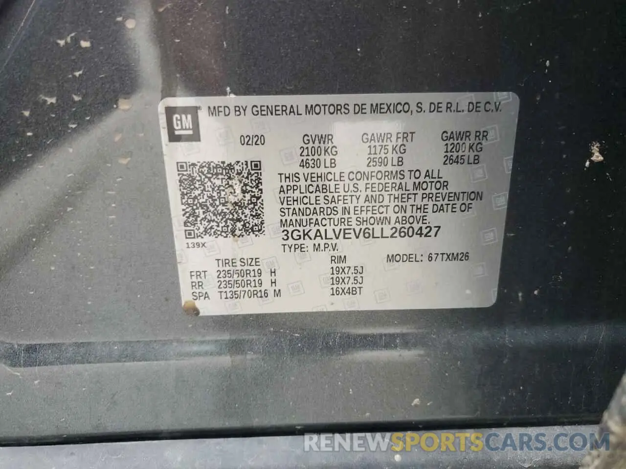 14 Photograph of a damaged car 3GKALVEV6LL260427 GMC TERRAIN 2020