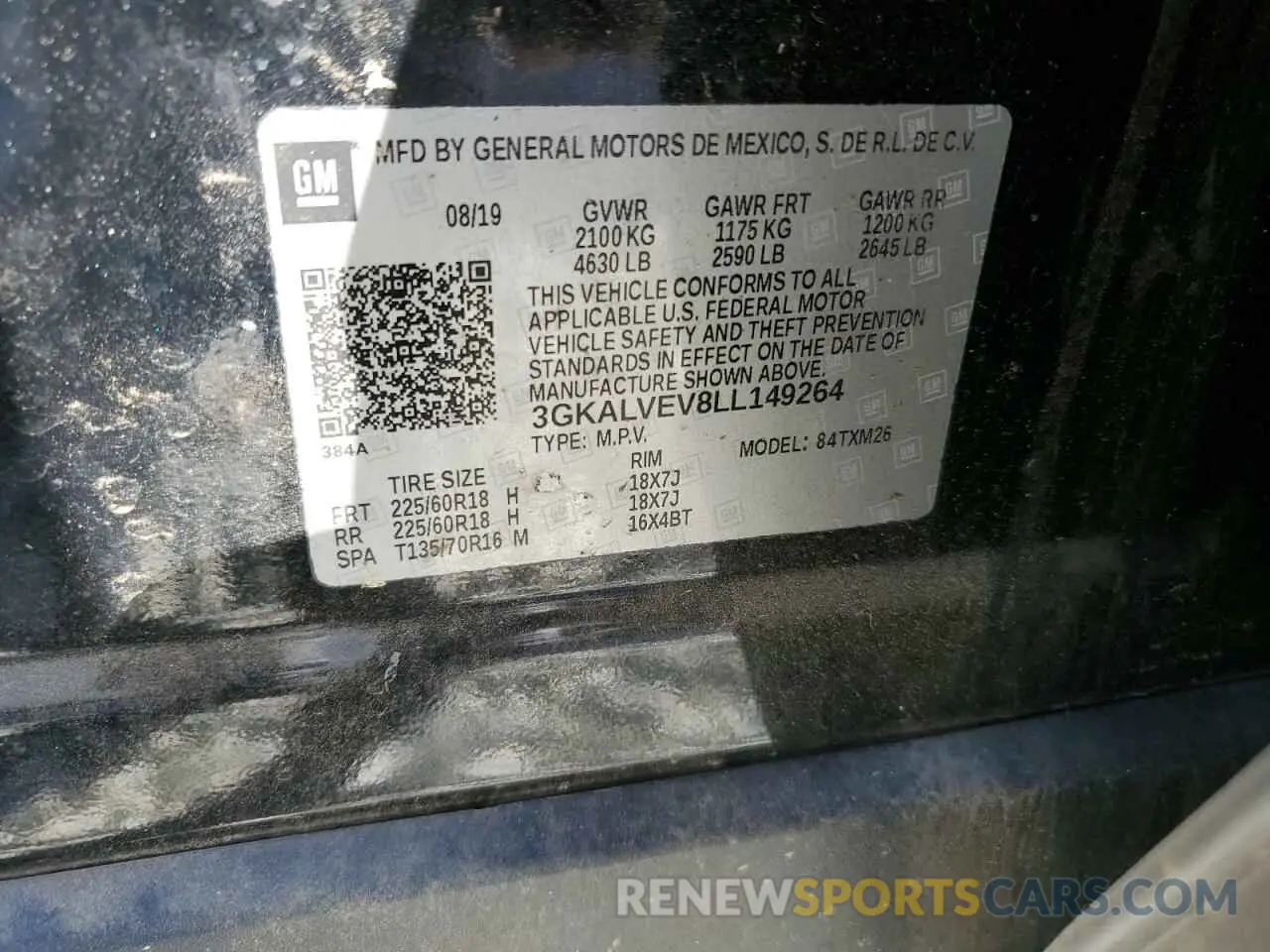 13 Photograph of a damaged car 3GKALVEV8LL149264 GMC TERRAIN 2020