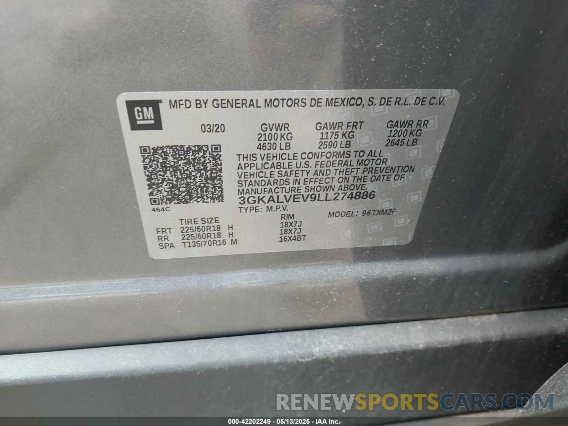 9 Photograph of a damaged car 3GKALVEV9LL274886 GMC TERRAIN 2020