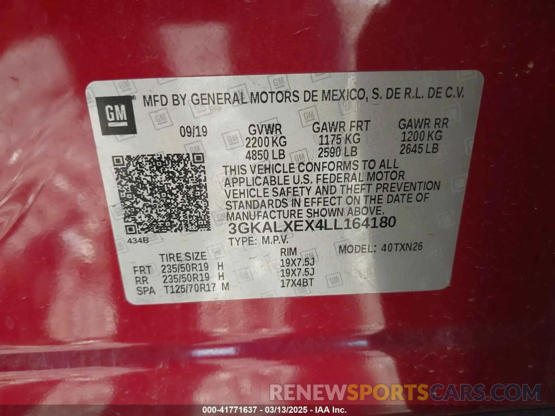 9 Photograph of a damaged car 3GKALXEX4LL164180 GMC TERRAIN 2020
