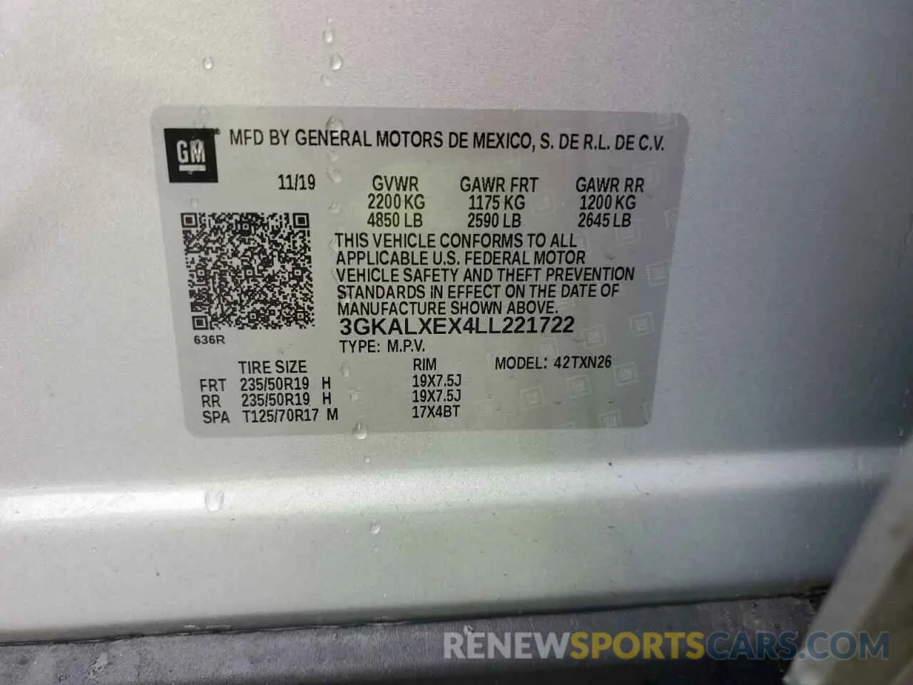 13 Photograph of a damaged car 3GKALXEX4LL221722 GMC TERRAIN 2020