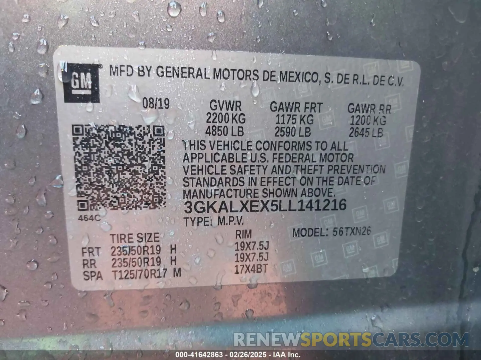 9 Photograph of a damaged car 3GKALXEX5LL141216 GMC TERRAIN 2020