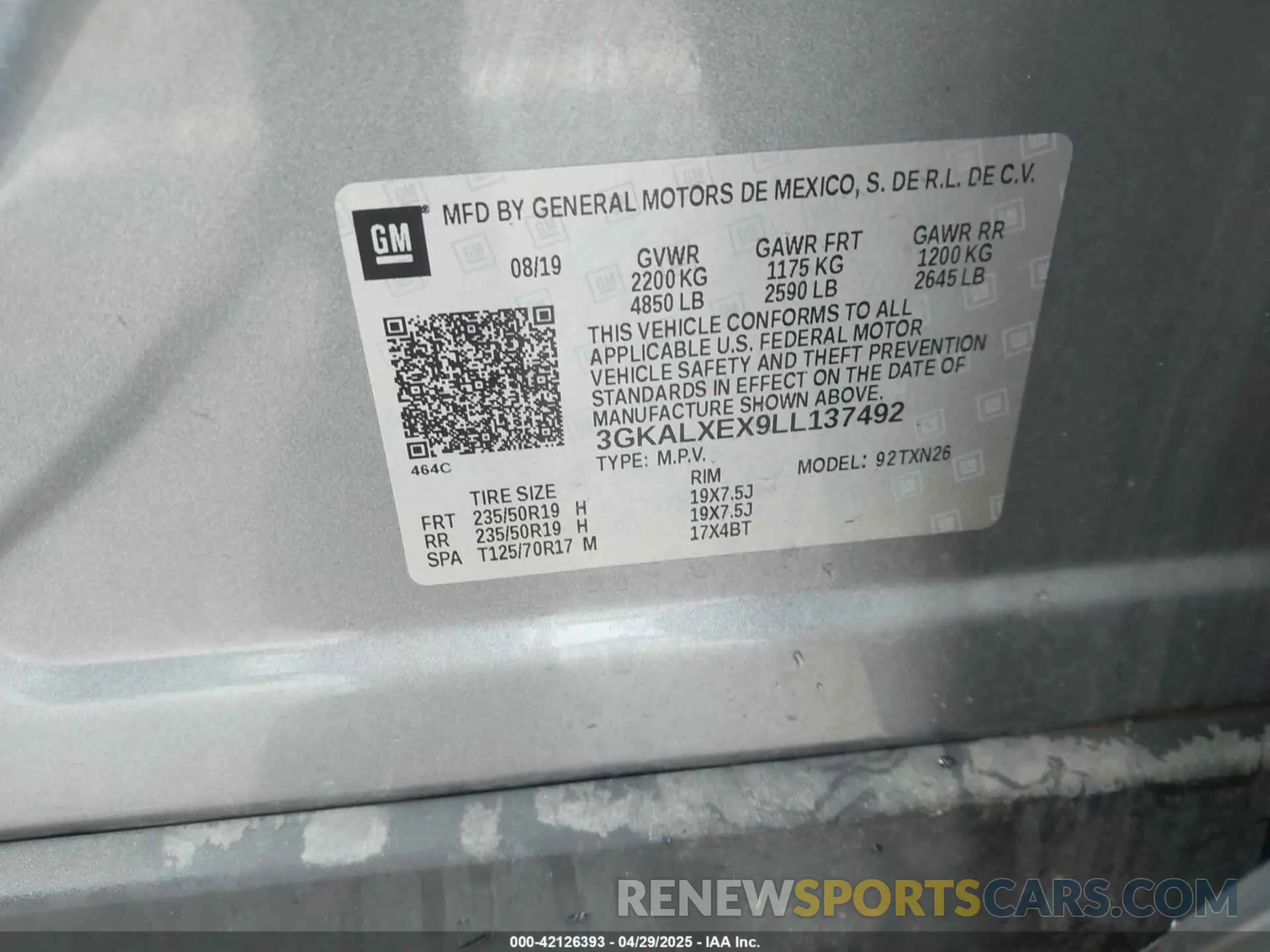 9 Photograph of a damaged car 3GKALXEX9LL137492 GMC TERRAIN 2020
