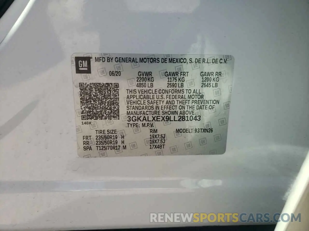 13 Photograph of a damaged car 3GKALXEX9LL281043 GMC TERRAIN 2020