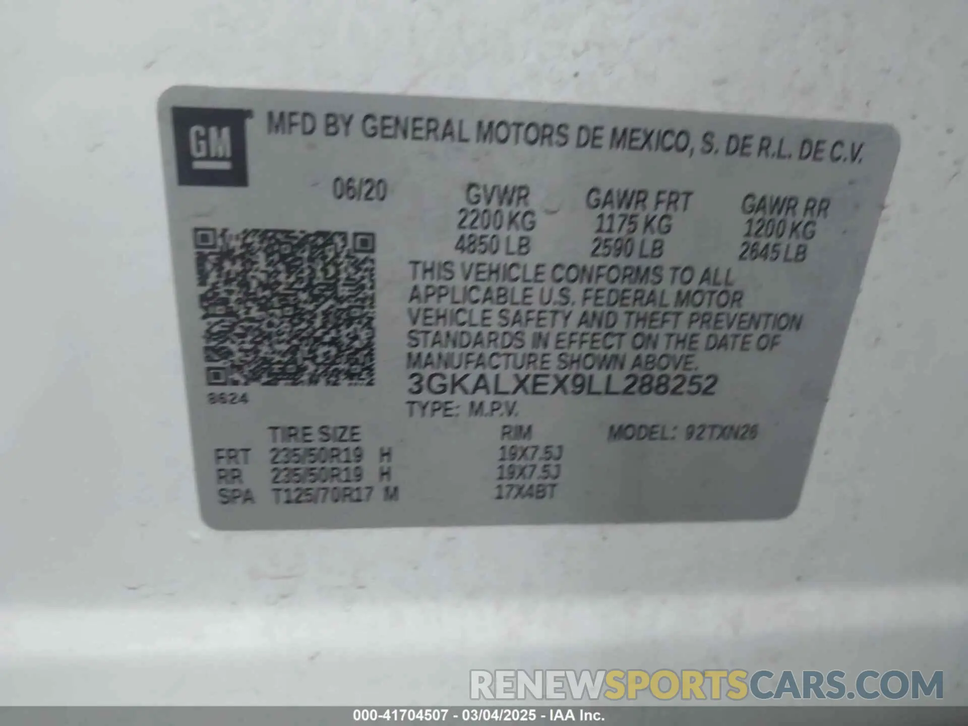 9 Photograph of a damaged car 3GKALXEX9LL288252 GMC TERRAIN 2020
