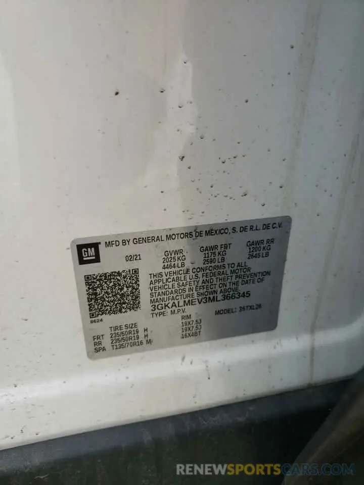 13 Photograph of a damaged car 3GKALMEV3ML366345 GMC TERRAIN 2021