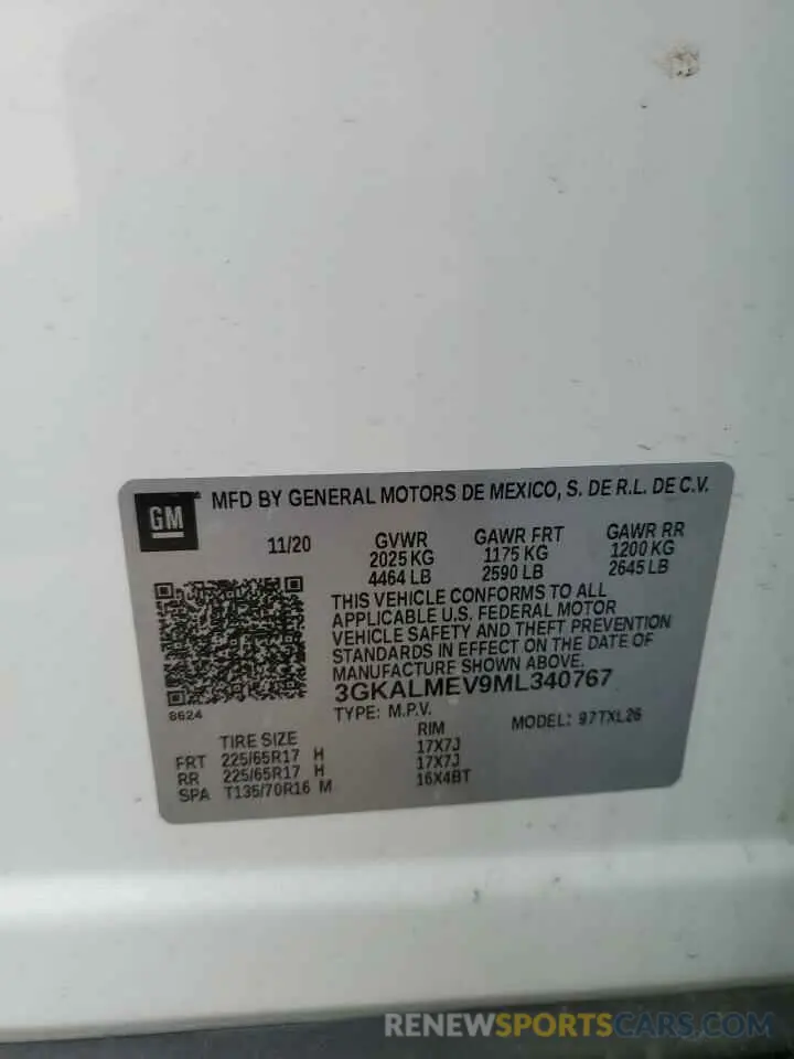 14 Photograph of a damaged car 3GKALMEV9ML340767 GMC TERRAIN 2021