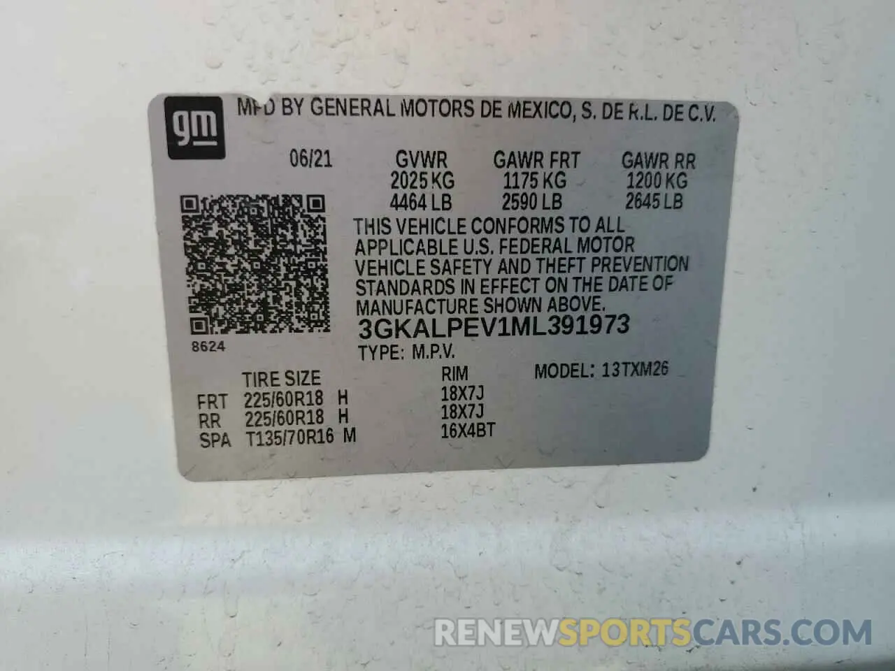 14 Photograph of a damaged car 3GKALPEV1ML391973 GMC TERRAIN 2021