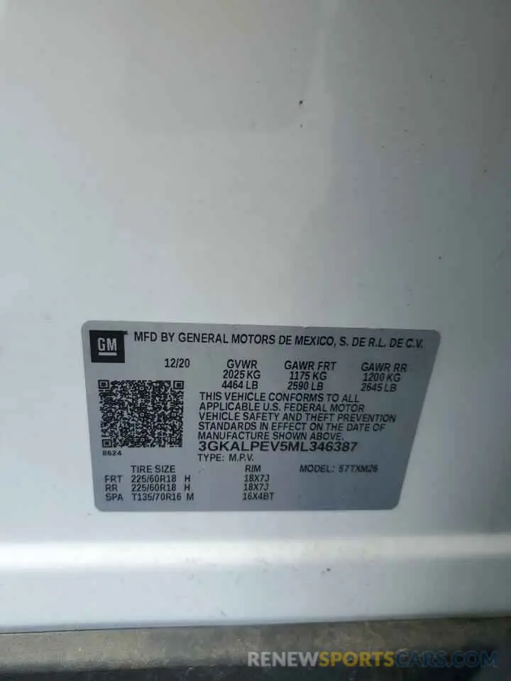 14 Photograph of a damaged car 3GKALPEV5ML346387 GMC TERRAIN 2021